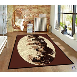 Kids Children Holding Hands Praying Hope Area Rug (5’ 3” X 7’ 5”)
