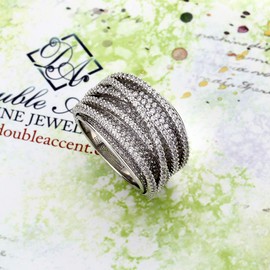 925 Sterling Silver Ring 14K Gold or Rose Gold Plated Crisscross Intertwined Design CZ Stone Beautiful Pave Ring 15mm, 9