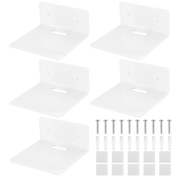 jiuxlaan Small Wall Shelf White, Small Shelf Wall, White Acrylic