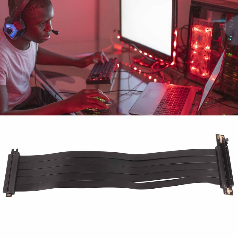 PCIE 4.0 X16 Riser Cable High Speed Flexible 90 Degree