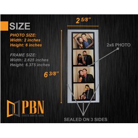 200 Magnetic Photo Booth Frames for 2" X 6" Photo Strips