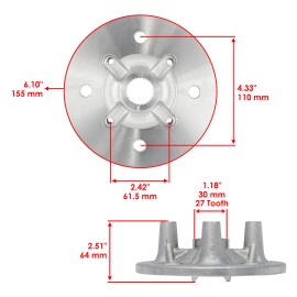 Caltric Front Wheel Axle Hub w/ Bearing Kit fits Yamaha RHINO 660 YXR660F 2004 2005-2007