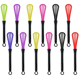 12 Pack Hair Color Whisk Mini Whisk for Hair Dye Color Mixing Christmas Gifts 7 x 1.2 in Salon Barber Plastic dressing Dye Kitchen Baking Cooking Mixer Tool