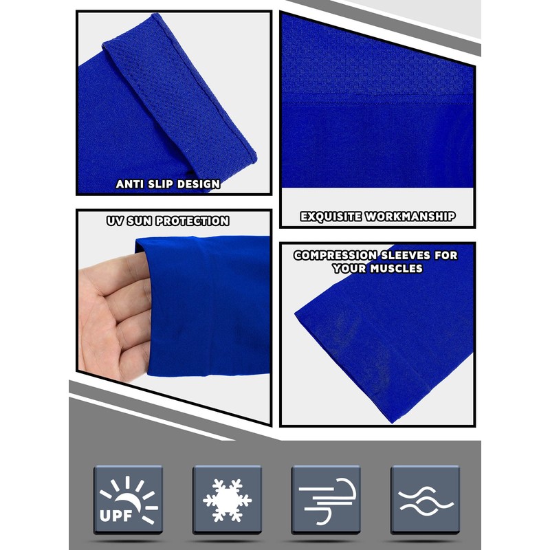 Foaincore 4 Pairs Plus Size Cooling Arm Sun Sleeves for