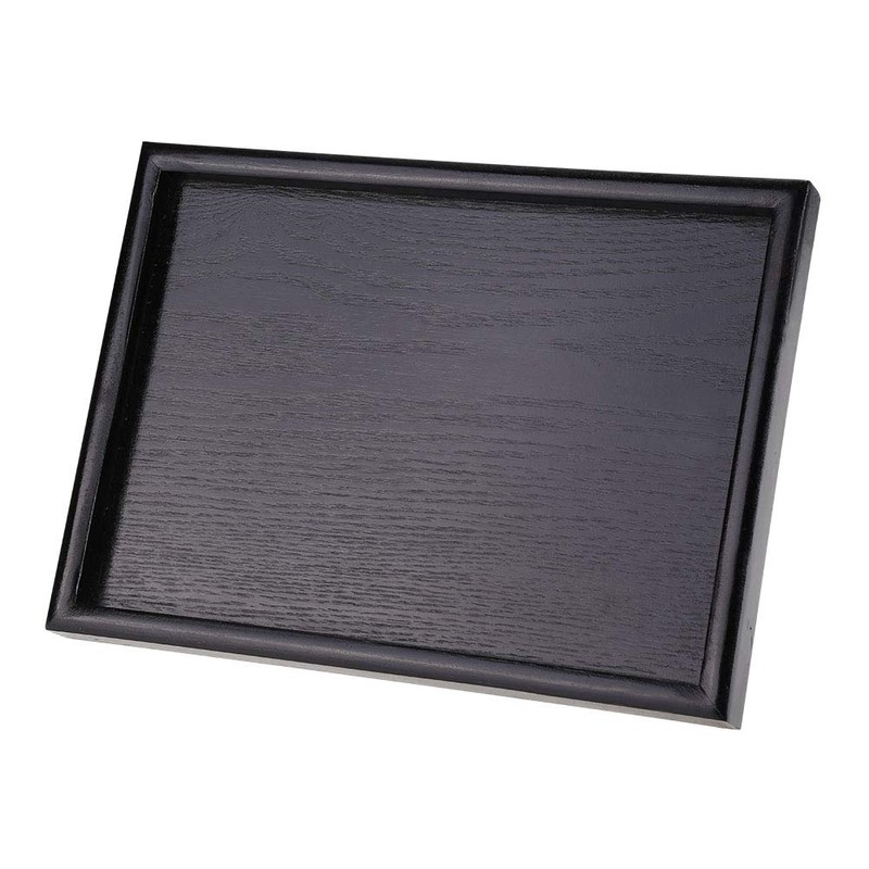 Wooden Tea Tray,Rectangular Black Solid Wood Tea Coffee Snack Fruit