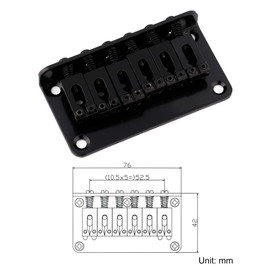 Metallor Top Load Guitar Bridge Tailpiece Fixed Hardtail Saddle Bridge Compatible with 6 String Fender Strat Tele Style Electric Guitar Parts Black.