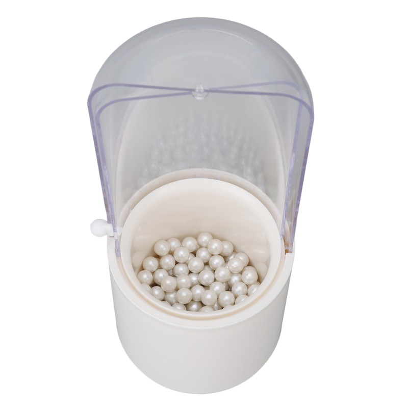Makeup Brush Holder White with Pearl Filling Rotating 180 Degree