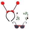TVSVKWE 1 Headband, 1 Glasses And 1 Face Patch, Ladybug