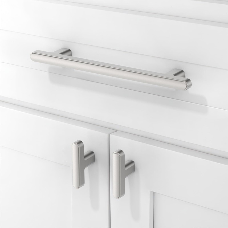 Asimerdeco 10 Pack Brushed Satin Nickel Cabinet Knobs Single Hole