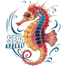 Seahorse Sea Appeal Sea Horse Fish Fisherman Colorful Adventure Ocean Outdoor Activity Wall Art Sticker Designs Vinyl Stickers for Home House Walls Rooms Windows Bedroom Decoration Size (10x12 inch)