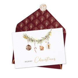 Jolicoon Christmas card with envelope and wax seal - Christmas card - Xmas card luxury
