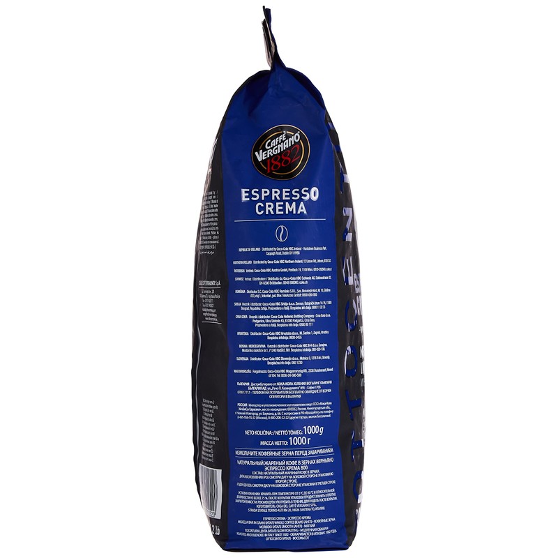 Caffe Vergnano Espresso Roast "Crema 800 Blend" Whole Bean Coffee