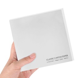 Tearable Square 15X15cm 180gsm Portable Watercolor Paper Pad Journal 60pgs (30 Sheets Front Back 2 Textures) Travel Size for Calligrapher Watercolour Sketch Notebook. White