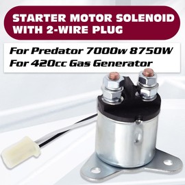 Starter Motor Solenoid With 2-Wire Plug Fit for Predator 7000w 8750W 420cc Gas Generator Generac A-ipower Gentron Replacement for portable gasoline-powered generator