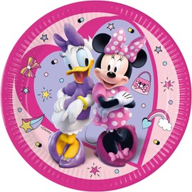 Procos Folat 93830P Disposable Paper Plates FSC Minnie Mouse 23 cm Pack of 8 Multi-Coloured