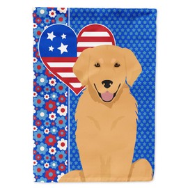Caroline's Treasures WDK5230GF American Garden Size USA Patriotic Flag, Golden Retriever - Gold