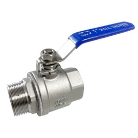LOZOME 1" Male to Female Thread Full Port Ball Valves NPT 304 Stainless Steel for Water Oil Gas WOG1000