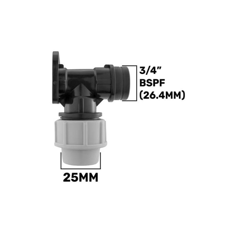 Wall Flange Kit 25mm MDPE Set Connectors - Designed for