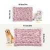 Coikll Pink Floral Pet Bed Pad Soft Dog Bed Mat