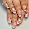 Heart French Tip Press on Nails Medium Oval Fake Nails