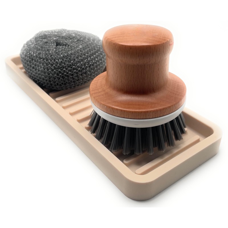 Happitasa Silicone Kitchen Sink Organizer Tray, Sponge Holder and Countertop