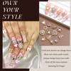 YAEISM Pink Heart Nail Charms Kit 3D Shiny Gold Nail