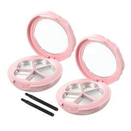 IWOWHERO Makeup Organizer for Vanities Refillable Box Diy Blusher Container Eyeshadow Case with Brush Color