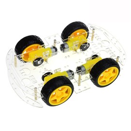 Smart Car Robot, 4WD Smart Robot Car Chassis Kit, Simple Mechanical Structure, 4 Delay DC Motors for Classes