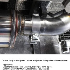 Universal Exhaust Clamps, Diameter 63-67 mm, Hose Clamp, 304 Stainless Steel Exhaust Pipe Clamp, O Shaped Clamps, Exhaust Pipe Clamp, Stable Clamp for Modified Automotive Exhaust Pipes