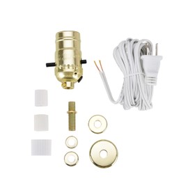 Aspen Creative 21017A, Make-A-Bottle Lamp Kit in Polished Brass, 1 Pack