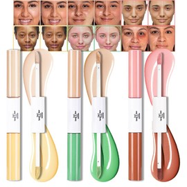 XZMeiLun 2-In-1 3Pcs Camo Concealer Kit, Under Eye Brightener, Long-Lasting Full-Coverage & Highly Pigmented Matte Finish Concealer | Crease-Proof | Makeup for Middle-Aged & Older Women Set