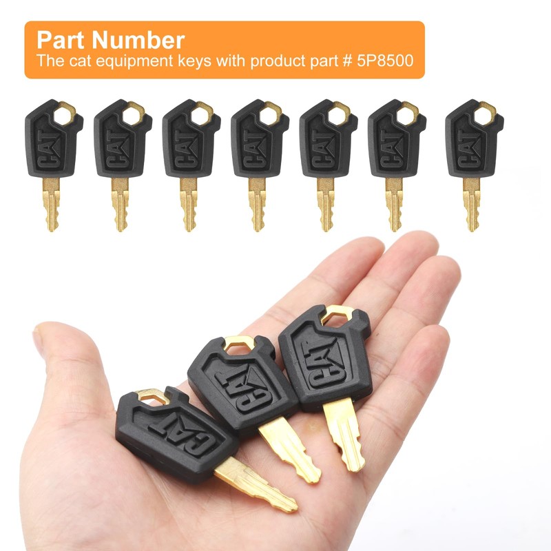 UOCAI 10 Pcs Ignition Key 5P8500, Universal Construction Machinery Keys,