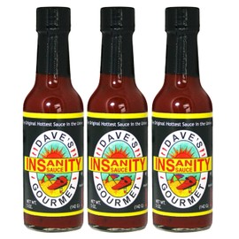 Dave's Gourmet Insanity Hot Sauce, The Original Hottest Sauce in the World, 5 Ounce (Pack of 3)
