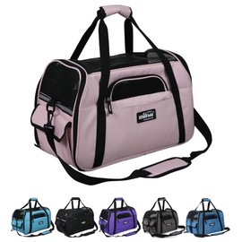 EliteField Soft Sided Pet Carrier (3 Year Warranty, Airline Approved), Multiple Sizes and Colors Available (Large: 19" L x 10" W x 13" H, Pink)