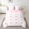 Erosebridal Pink Bowknot 7 Piece Comforter Set Twin Bow Knot