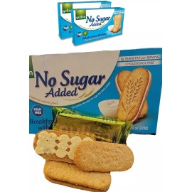 GULLON YOGURT WHOLE GRAIN BISCUITS SUGAR FREE NO CHOLESTEROL 2 PKS OF 5