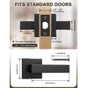 Tinewa 6 Pack Square Black Door Handles Interior, No Lock