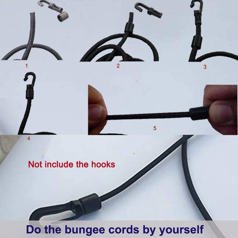 Huouo 1/4" Elastic Bungee Shock Cords, 25 Feet Marine Grade