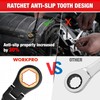 WORKPRO 8-piece Flex Head Ratcheting Wrench Set, Anti-slip Set SAE