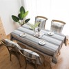 Cotton Linen Sewing Tassel Tablecloth Striped Tri-Colour Rectangular Tablecloth for