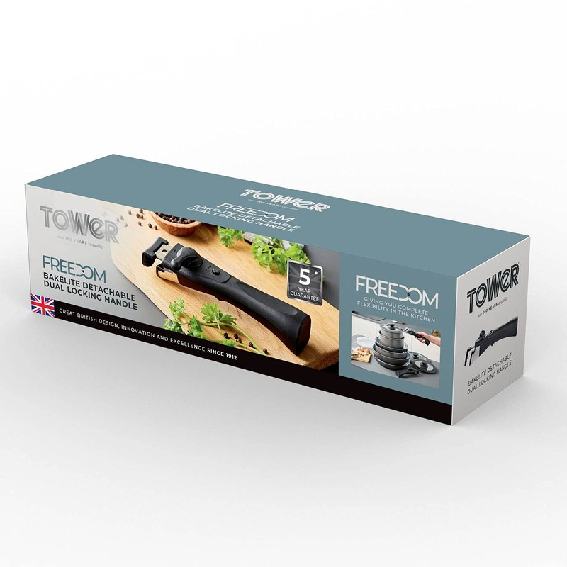 Tower Freedom T800207 Detachable Bakelite Handle with Clip and Grip