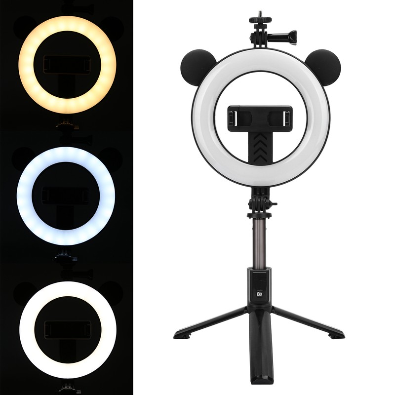 Wireless Bluetooth Selfie Stick Ring Light Mount Foldable Tripod Stand
