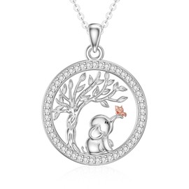 YAFEINI Cat/Frog/Dog/Elephant/Owl/Mermaid/Ibelles/Horse Necklace 925 Sterling Silver Animal Pendant Necklace Jewellery Gifts for Mother Women Girls, Sterling Silver