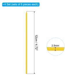 PATIKIL 2.8mm Carpenter Pencil Refills, 4Set/24Pcs Solid Mechanical Construction Pencil for Carpenter Marker Marking Tool, Woodworking, Yellow