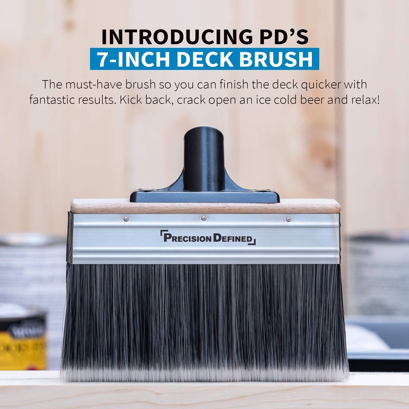 Precision Defined Deck Stain Brush, Large 7-Inch Limewash Brush, Deck