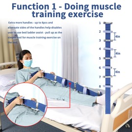 Ehucon Bed Ladder Assist Pull Up with Handle,Adjustable Rope Ladder Straps for Elderly,Postoperative,Pregnant