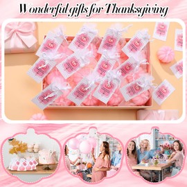 Treela 24 Set Pumpkin Candles Fall Baby Shower Party Favors for Guests Little Pumpkin Thank You Return Gifts Bulk for Thanksgiving Autumn Baby Shower Wedding Favors (Pink)
