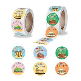 birthday stickers gift stickers happy birthday stickers stickers thank you stickers roll 1000 happy birthday circle wrapping label stickers seal stickers commercial party gifts decorations