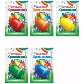 Ukrasa Easter Decoration Dyes for Egg | Coloring Set of 5 Colors Barvnyk Krashanka - Yellow