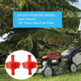 298090 394358 AM38708 1/4" Inline Gas Fuel Filter for B & S BS Lawn Mower 951-3013 394358S 5098K 7-6572 1/4" Fuel Line 75 Micron Assembly (2/Pack)